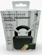 Sharper Image  DIGITAL FINGERPRINT PADLOCK Black Weatherproof Rechargeable