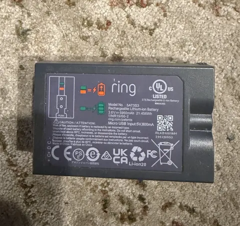 Genuine Rechargeable Battery V4 Ring Video DoorBell 2, 3, 4 Quick Release 5AT3S3