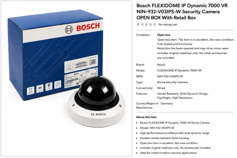 Bosch FLEXIDOME IP Dynamic 7000 VR NIN-932-V03IPS-W 1080p Dome Camera Openbox