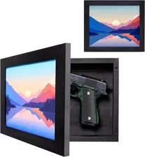 Hidden Gun Storage,Hidden Gun Safe For Pistols with Magnetic Wooden Picture