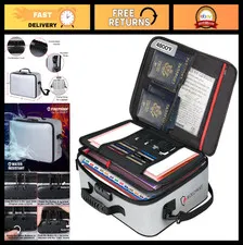 Fireproof Document Storage Bag with Lock, Multi-Layer Organizer for Important Fi