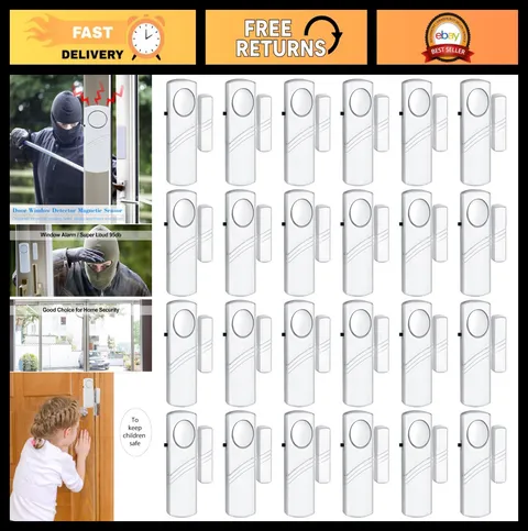 24-Pack Wireless Door Window Alarms - DIY Home Security Sensors, Burglar Alert S