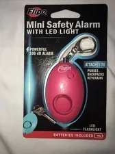 Mini Safety Alarm With LED Light By Flipo, 100 dB Alarm, Red Or Black Brand New