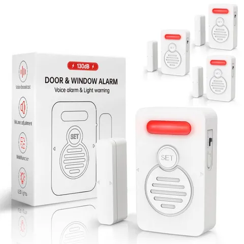 Voice Door Alarm Wireless Magnetic Sensor Adjustable Volume Refrigerator Alert×4