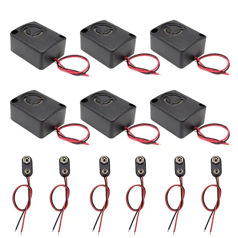 6 Sets DC12V Black Electronic Mini Piezo Alarm Siren Insurance Anti-Theft Hig...