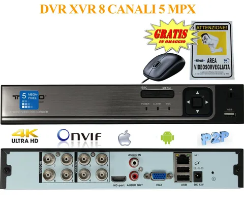 XVR 8 CHANNEL 6 IN 1 5 MPX P2P HIGH DEFINITION MOTION FACE RECOGNITION 