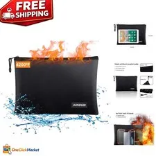 Large Fireproof Document Bag - 14.2”x10.0” Heat Resistant with Non-stick Finish
