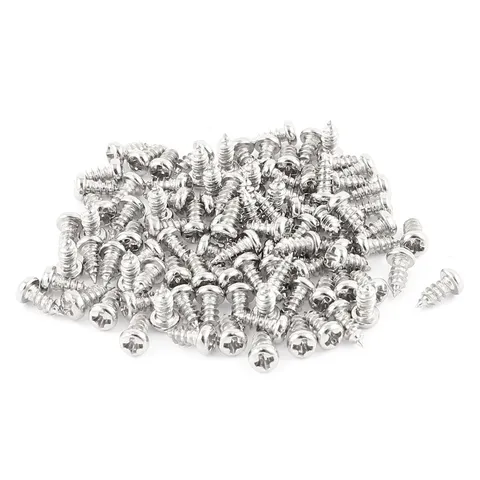 100 Pcs M2.5x6mm Stainless Steel Phillips Round Head Self Tapping Screws Bolts