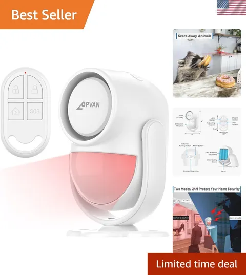High-Performance 125dB Motion Detector Alarm with 40ft Range & Remote Control