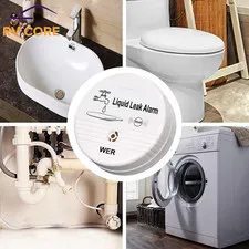 2 Pack 90dB Water Leak Alarm Sensor Battery Powered Flood Detector Home Alert