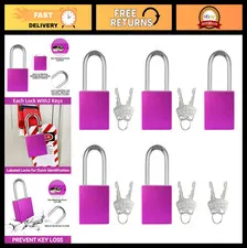 5PCS Heavy Duty Weatherproof Aluminum Padlock Set for Outdoor Storage & Lockout