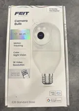 Feit Electric Smart Security Camera Bulb, 2-Way Audio, 350° Pan, Night Vision