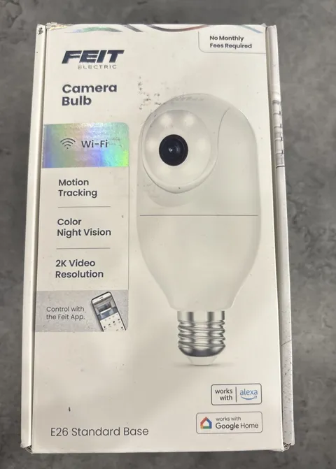 Feit Electric Smart Security Camera Bulb, 2-Way Audio, 350° Pan, Night Vision