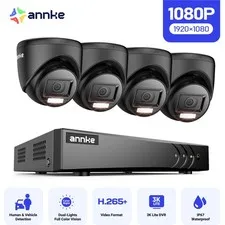 ANNKE 8CH 3K 5MP Lite DVR CCTV 1080P Video Security Camera System AI Color Night