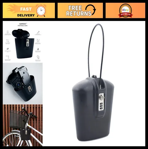 Portable Lock Box Safe for Indoor/Outdoor Use - Key & Combination Access, Black
