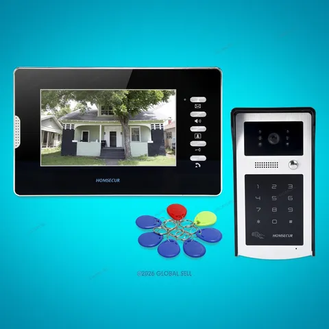 7" Wired Video Door Intercom System Electric Lock Supported for Home Security