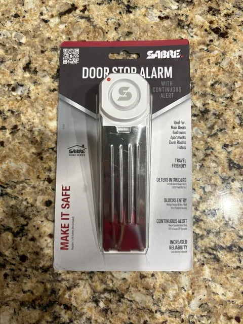 NEW Door Stop Alarm Sabre Security Wedge Loud for Siren Hotel Dorm Apartment
