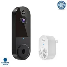 1080p WiFi Video Doorbell with AI Detection & Night Vision