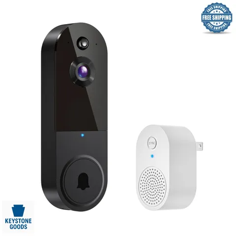 1080p WiFi Video Doorbell with AI Detection & Night Vision