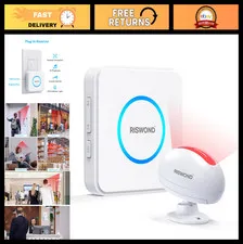 Wireless Motion Sensor Door Chime Alarm - Indoor Entry Alert Bell, USB/Battery P