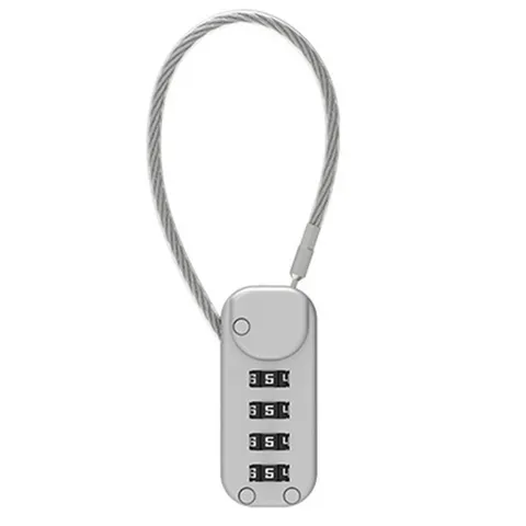 Gray Security Combination Padlock 4-Digit Combination Padlock Zinc Alloy2082