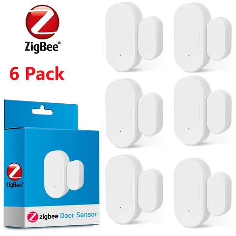 6 PCS Zigbee Window Door Sensors Smart Contact Sensors for App Home Automation