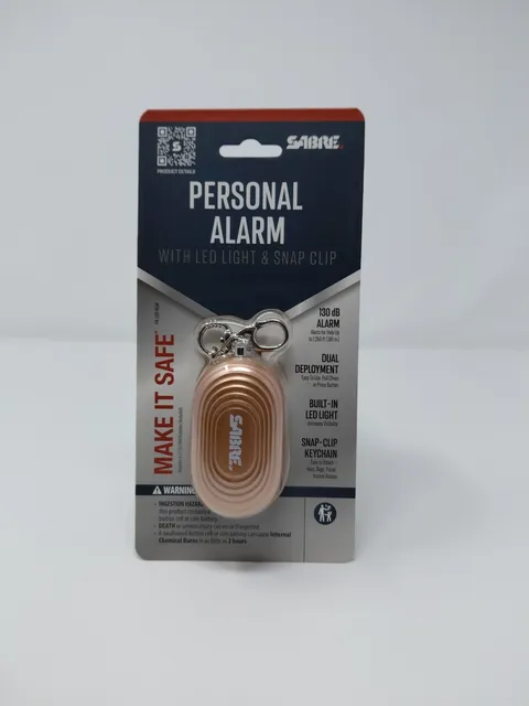 New Sealed Sabre 2-in-1 Personal Alarm Light Rose Gold With LED Light 130dB Dual