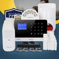 HOMSECUR Wireless WIFI 4G RFID LCD Burglar Alarm System with Red Flash Siren