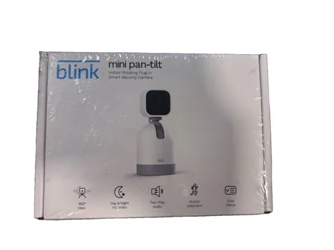 Blink Mini Pan-Tilt Rotating Indoor Smart Security Camera 1080p HD - White NEW