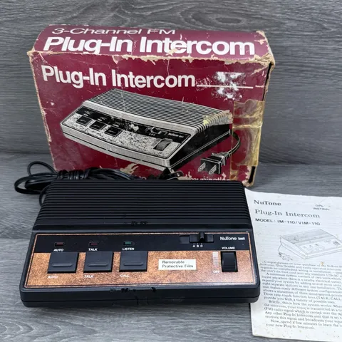 Vtg Nutone Scovill Intercom IM-110 Wireless 3 Channel FM w/ Box - PARTS ONLY