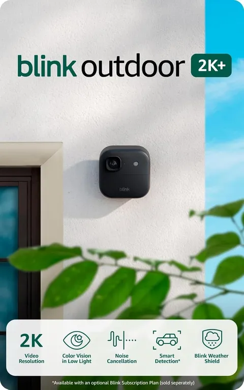 Blink Outdoor 2K+ Wireless Smart Security Camera 3-Cam System Sync Module Core
