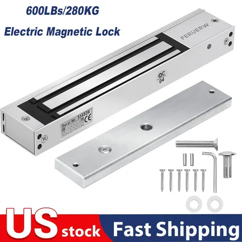 12V 24V Electric Magnetic Lock Gate System Access Control Maglock 280KG 600lbs