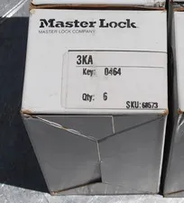6 LOT Master Lock 3KA COMMERCIAL  KeyED  Padlock Lockout 3/4" Shackle Ht NEW