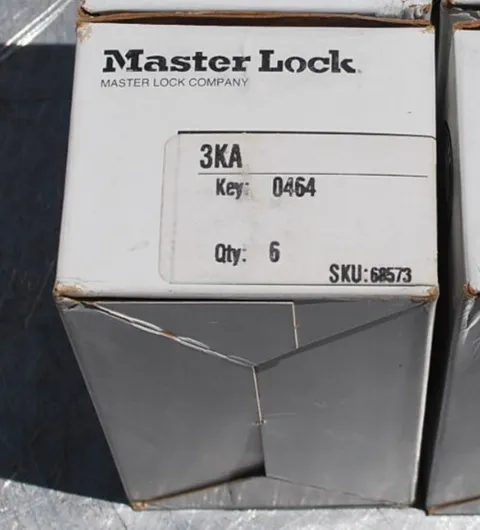 6 LOT Master Lock 3KA COMMERCIAL  KeyED  Padlock Lockout 3/4" Shackle Ht NEW