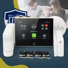 HOMSECUR Wireless WIFI 4G GSM SMS Autodial LCD Home Security 7" Alarm System