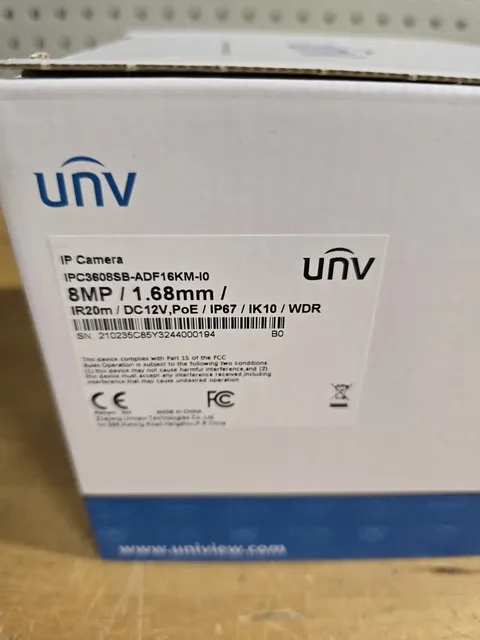 UNV IP CAMERA IPC3608SB-ADF16KM-IO 8MP POE AI WIDE ANGLE 180 DEGREES