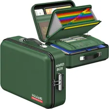 Fireproof Document Folder, Hard Fireproof Waterproof Document Box with Lock Crea