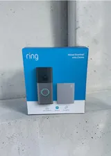 Ring - Wired Doorbell 2K 2nd Gen Speckled Gray + Chime 3rd Gen NEW SEALED