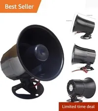 DC 6 to 12V Compact 120dB Alarm Siren Horn with Wall Mount Bracket Included