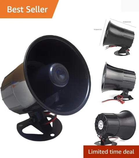 DC 6 to 12V Compact 120dB Alarm Siren Horn with Wall Mount Bracket Included
