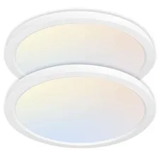 hykolity 2 Pack 12 Inch Selectable CCT LED Round Flat Panel 12 inch, White