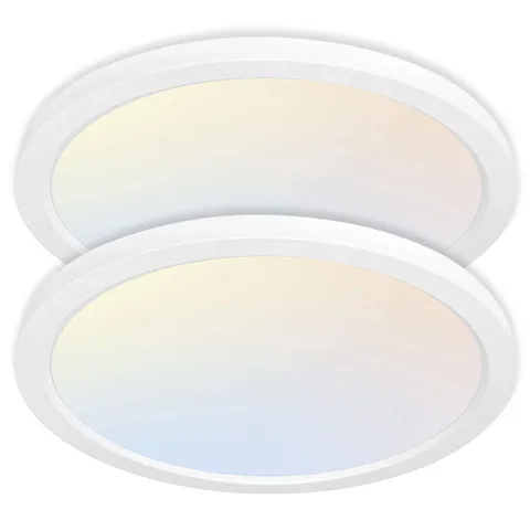 hykolity 2 Pack 12 Inch Selectable CCT LED Round Flat Panel 12 inch, White