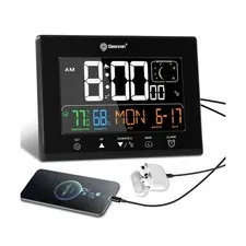 Geevon Digital Atomic Alarm Clocks for Bedrooms, Color VA Display A... Fast Ship