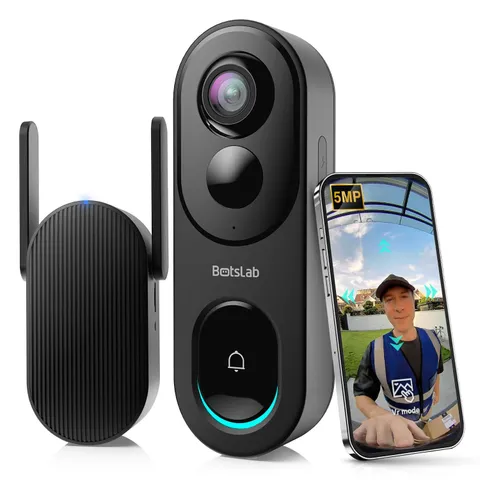 Doorbell Camera Wireless, 5MP Video Doorbell, 180°Panoramic View, No Monthly ...