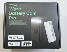 Wyze Battery Cam Pro 2k HDR Wireless Outdoor-Indoor Security Camera Black - New!