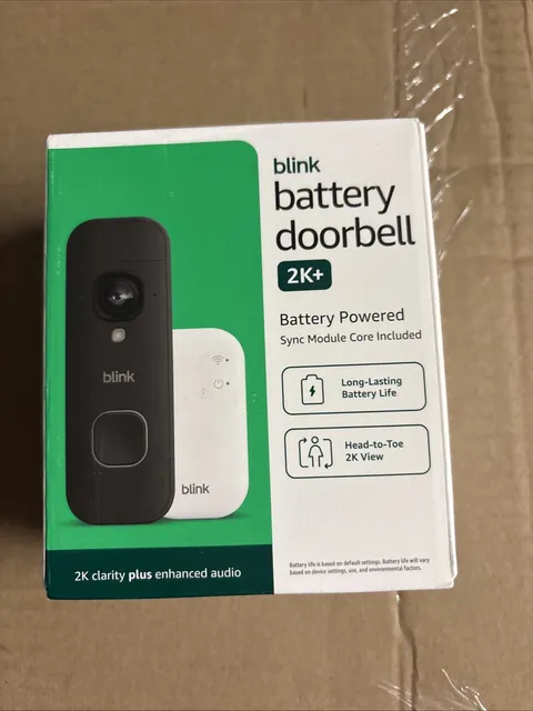 Blink Battery Doorbell 2K+ Wireless, Enhanced Audio, Sync Module Core Included