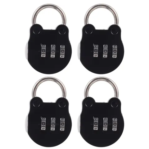 4 Pcs Locker Toolbox Combination Luggage Keyless Door Locks Padlock