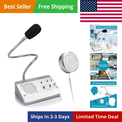 Intercom System Two Way Window Microphone Speaker for Bank Hospital Office