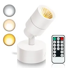 LED Spot Lights Indoor, 5W Uplighting with Remote Control 1-pack, White