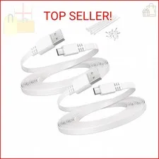 Itramax USB to Micro USB Extension Cable 10FT 2Pack,Flat Charging Power Extender